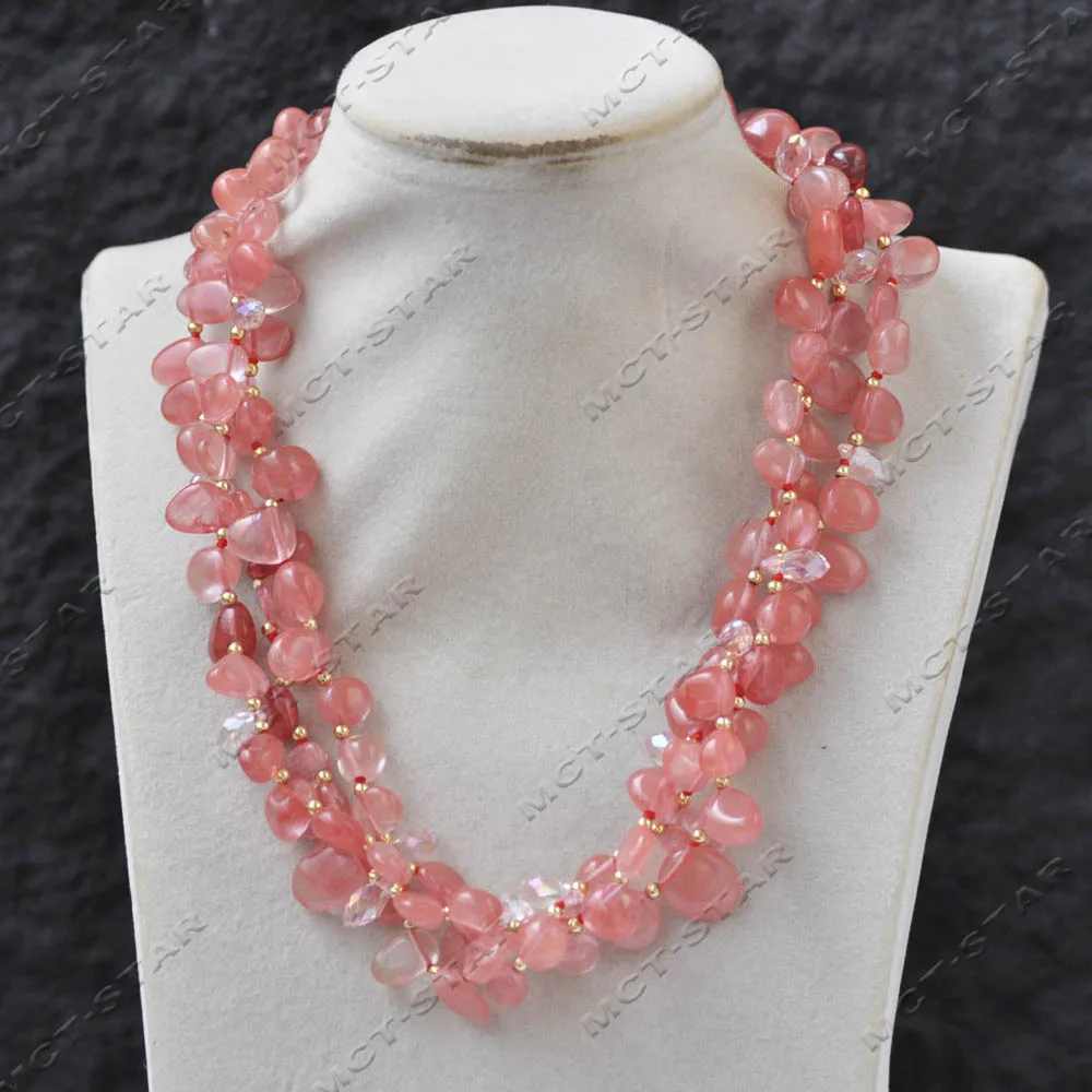 MTC·STAR Z13757 3Row 18" 18mm Red Baroque Watermelon-Crystal Necklace Custom Jewelry
MTC·STAR Z13757 3Row 18" 18mm Red Baroque Watermelon-Crystal Necklace Custom Jewelry