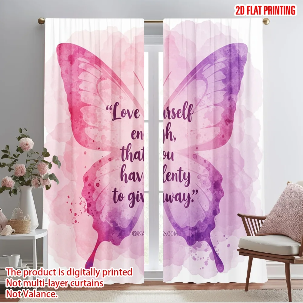 2pcs 2D flat printing Curtain Butterfly Love Giving Polyester Without Electricity Birthday Party for Room bedroom wall decor 
2pcs 2D flat printing Curtain Butterfly Love Giving Polyester Without Electricity Birthday Party for Room bedroom wall decor