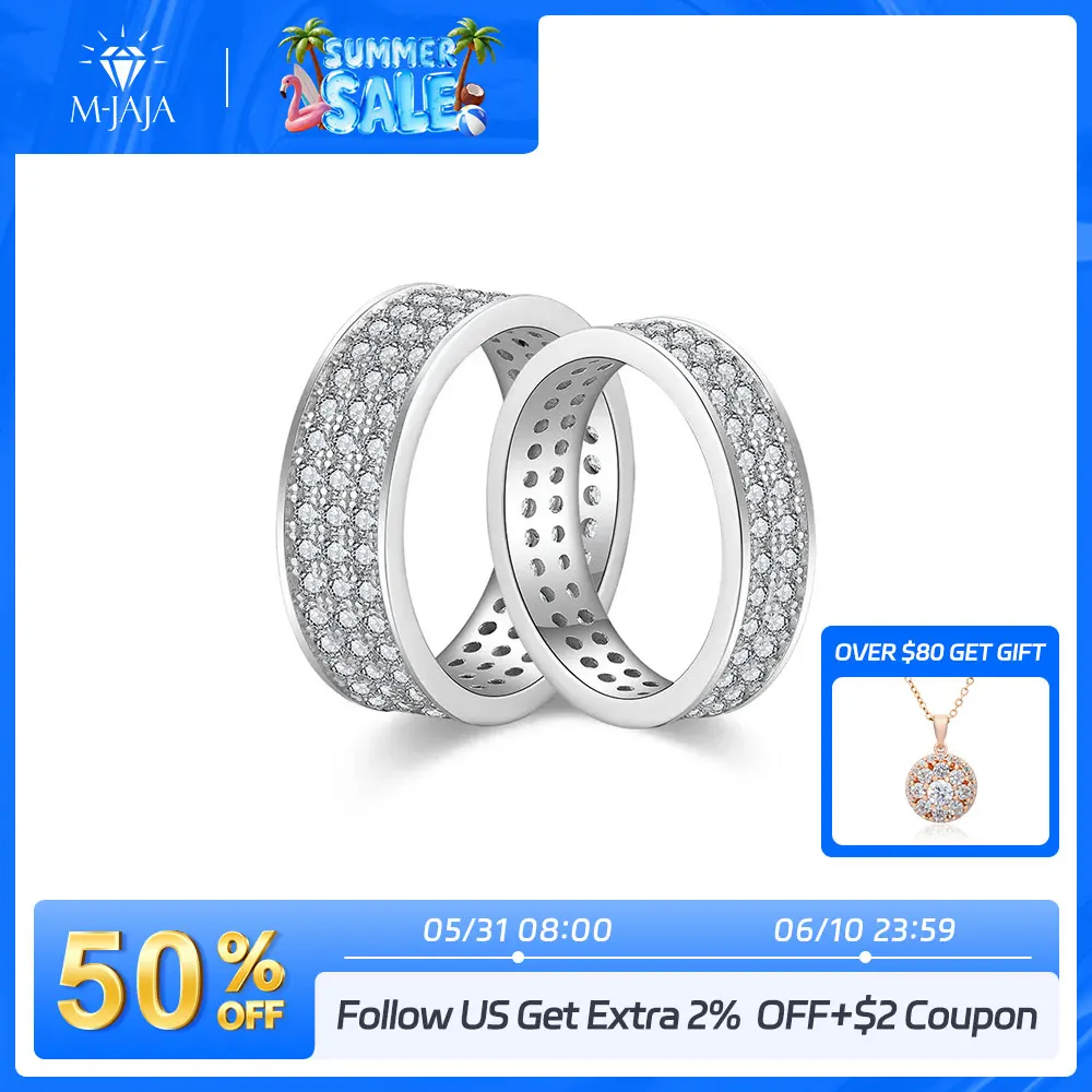 M-JAJA 1.8CT Moissanite Wedding Band for Women/Man 3 Row Eternity Diamond Ring 925 Silver Gold Plated Wedding Party Jewelry Gift
M-JAJA 1.8CT Moissanite Wedding Band for Women/Man 3 Row Eternity Diamond Ring 925 Silver Gold Plated Wedding Party Jewelry Gift