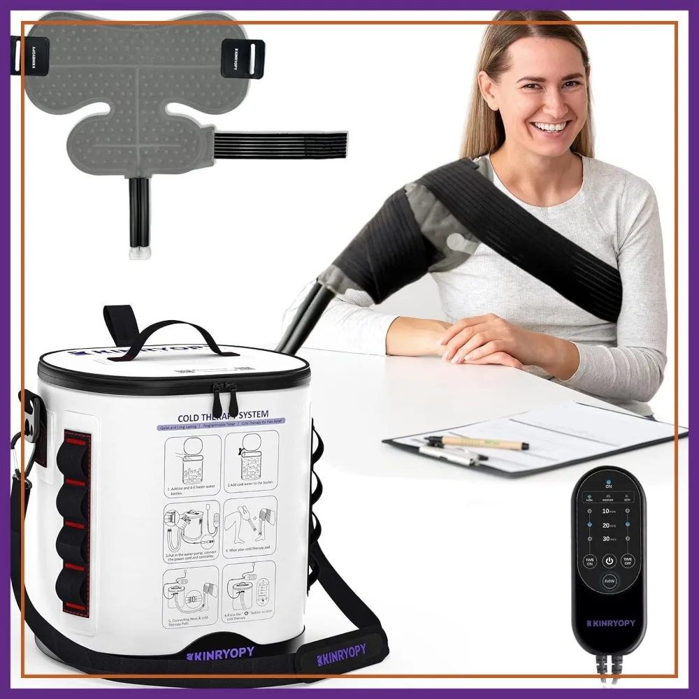 Cold Therapy Machine for Shoulder with Programmable Timer, Portable Ice Machine for Post-Surgery, Lightweight Cryotherapy Pain Relief w/Compression Pad
Cold Therapy Machine for Shoulder with Programmable Timer, Portable Ice Machine for Post-Surgery, Lightweight Cryotherapy Pain Relief w/Compression Pad