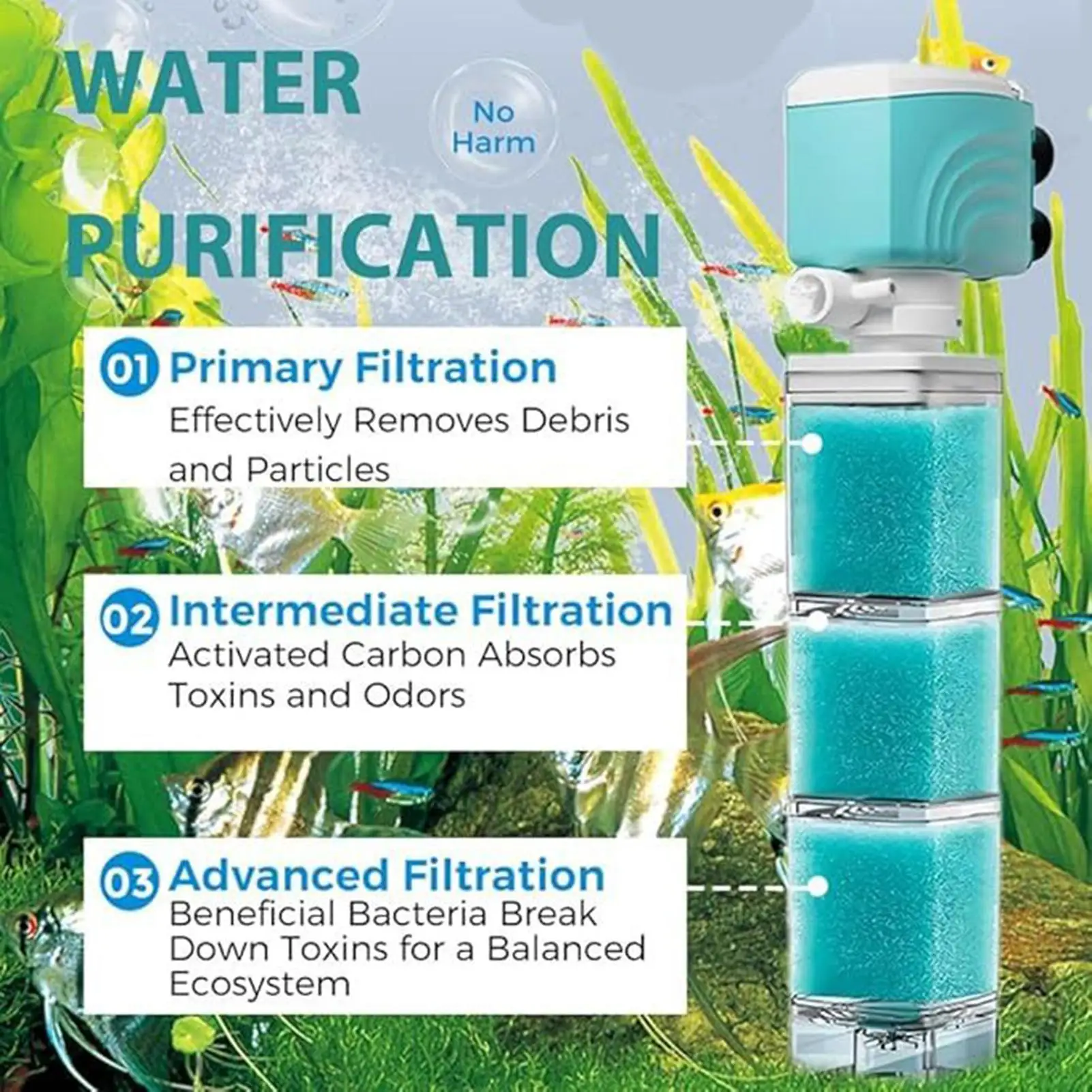 Automatic Aquarium Filter System Fish Tank Built-in Filter Oxygenated Water Circulation Anti Backflow Fish Water Pump 
Automatic Aquarium Filter System Fish Tank Built-in Filter Oxygenated Water Circulation Anti Backflow Fish Water Pump