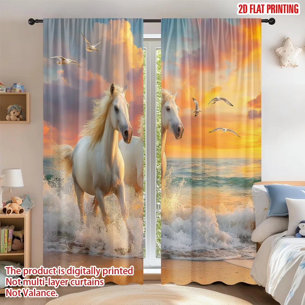 2D flat printing 2pcs Curtain Window Curtains Sunset Beach Horses Digital Printed Polyester Drapes Party Decorations Use for New
2D flat printing 2pcs Curtain Window Curtains Sunset Beach Horses Digital Printed Polyester Drapes Party Decorations Use for New