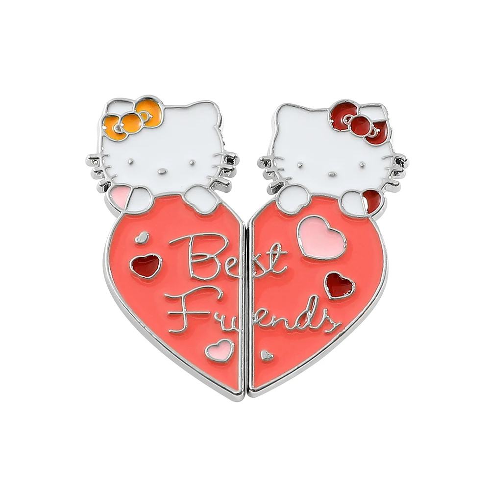 1pair Anime Hello Kitty Brooch Cute Love KT Cat Splice Accessories Couple Decoration Matching Badge Pins Christmas Gifts
1pair Anime Hello Kitty Brooch Cute Love KT Cat Splice Accessories Couple Decoration Matching Badge Pins Christmas Gifts