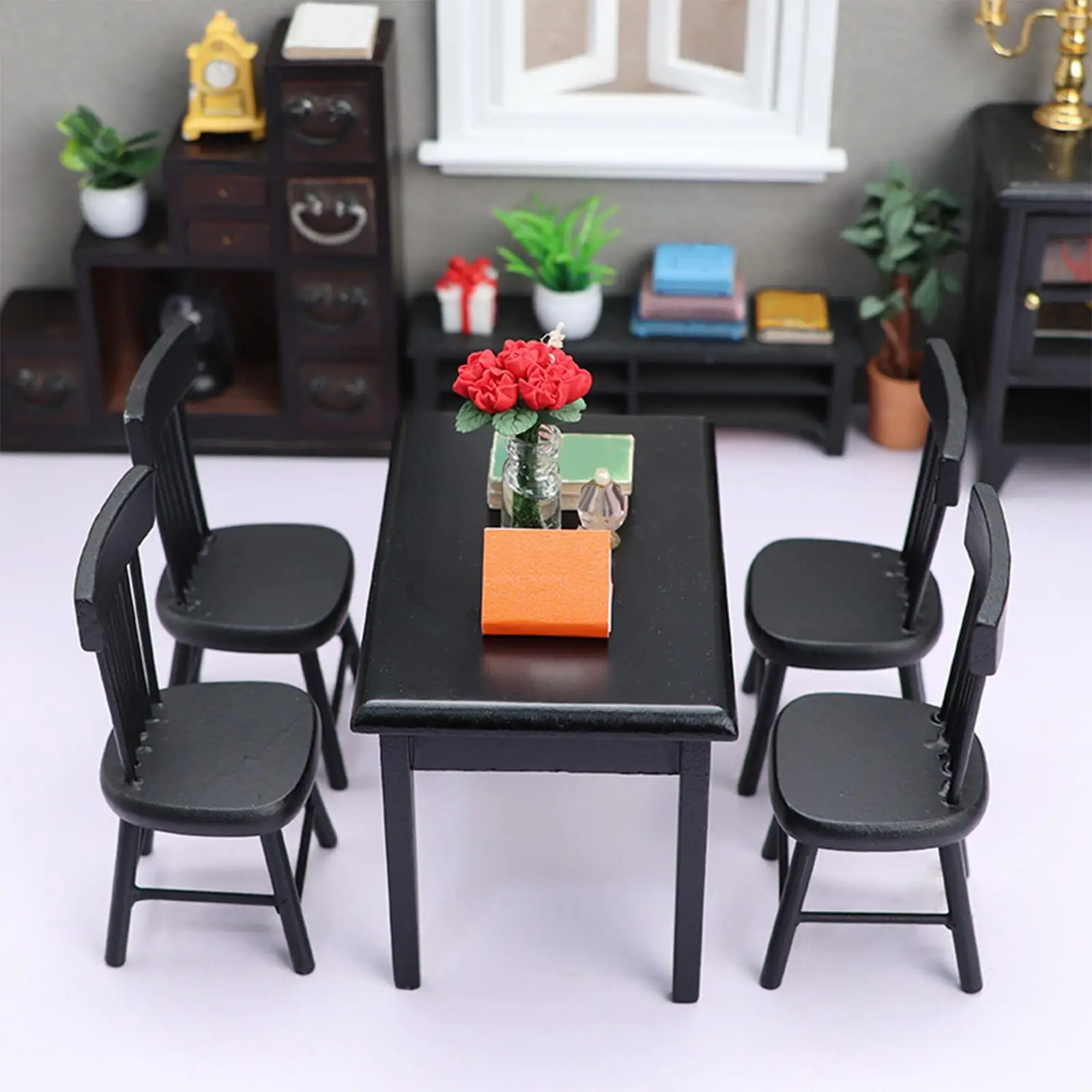 Miniature Dining Table Set Dollshouse Accessory 1 Table and 4 s Interior Model
Miniature Dining Table Set Dollshouse Accessory 1 Table and 4 s Interior Model
