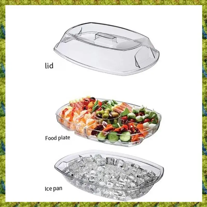UISN Fruit Ice Serving Tray Chilled Veggie Tray With Lid Clear Ice Serving Bowl Appetizer Platter For Cold Cuts Seafood
UISN Fruit Ice Serving Tray Chilled Veggie Tray With Lid Clear Ice Serving Bowl Appetizer Platter For Cold Cuts Seafood