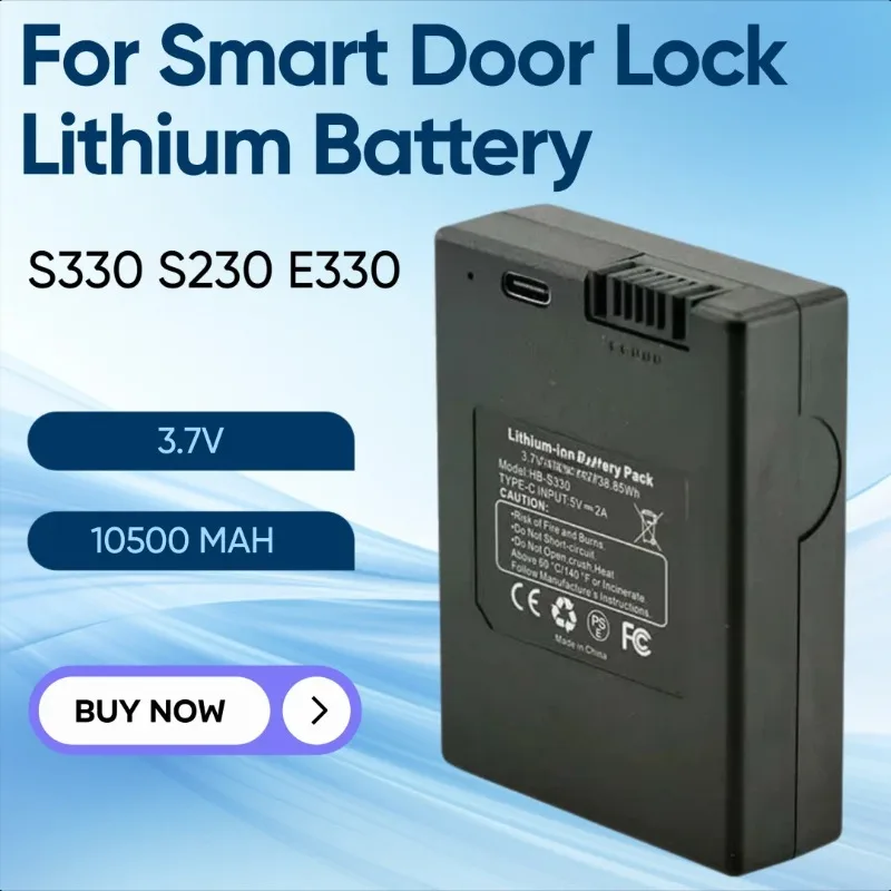 3.7V 10500mAh For Eufy Smart Door Lock Replacement Lithium Battery Compatible with S330 S230 E330 
3.7V 10500mAh For Eufy Smart Door Lock Replacement Lithium Battery Compatible with S330 S230 E330