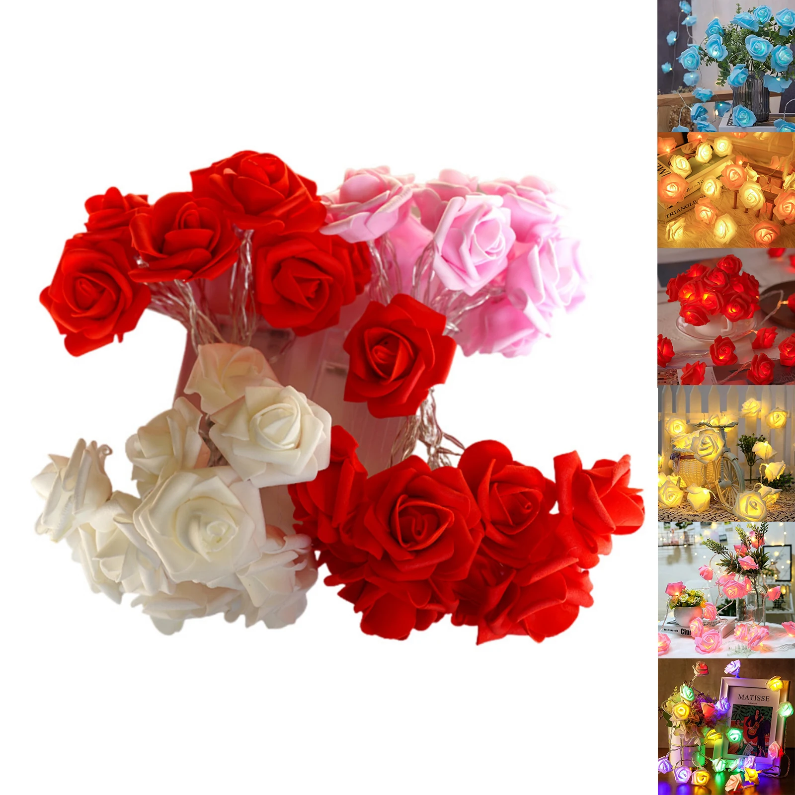 10/20/40/80LEDs Warm White Pink Red Blue Rose Flower String Lights USB/Battery Operated for Valentine'S Day Wedding Home Decor
10/20/40/80LEDs Warm White Pink Red Blue Rose Flower String Lights USB/Battery Operated for Valentine'S Day Wedding Home Decor