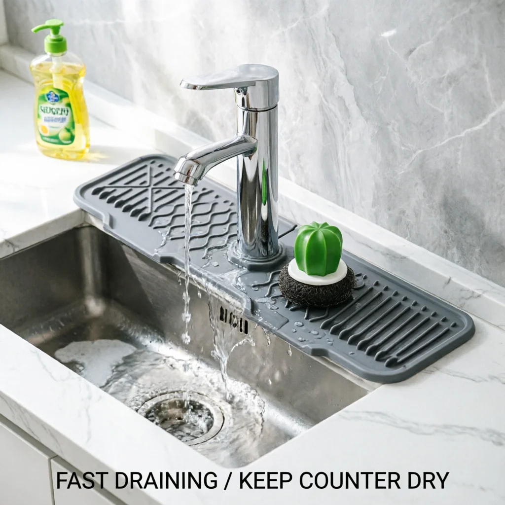 Foldable Silicone Faucet Drain Pad Kitchen Sink Splash Guard Fast Drying Faucet Mat Bathroom Counter Water Catcher Tray
Foldable Silicone Faucet Drain Pad Kitchen Sink Splash Guard Fast Drying Faucet Mat Bathroom Counter Water Catcher Tray