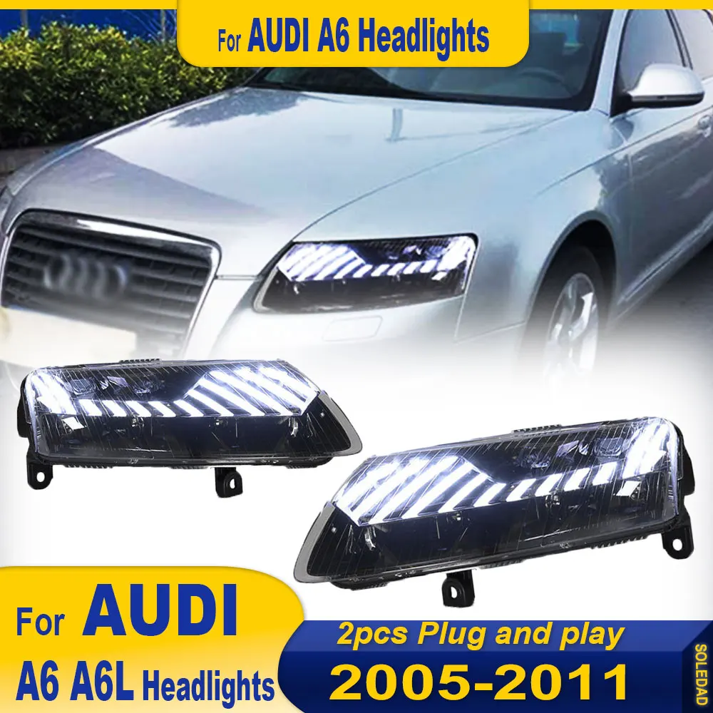 Пара фар для Audi A6 светодиодные фары 2005-2011 Фара для стайлинга автомобилей DRL Сигнальная линза проектора Автомобильные аксессуары Передняя часть
Пара фар для Audi A6 светодиодные фары 2005-2011 Фара для стайлинга автомобилей DRL Сигнальная линза проектора Автомобильные аксессуары Передняя часть