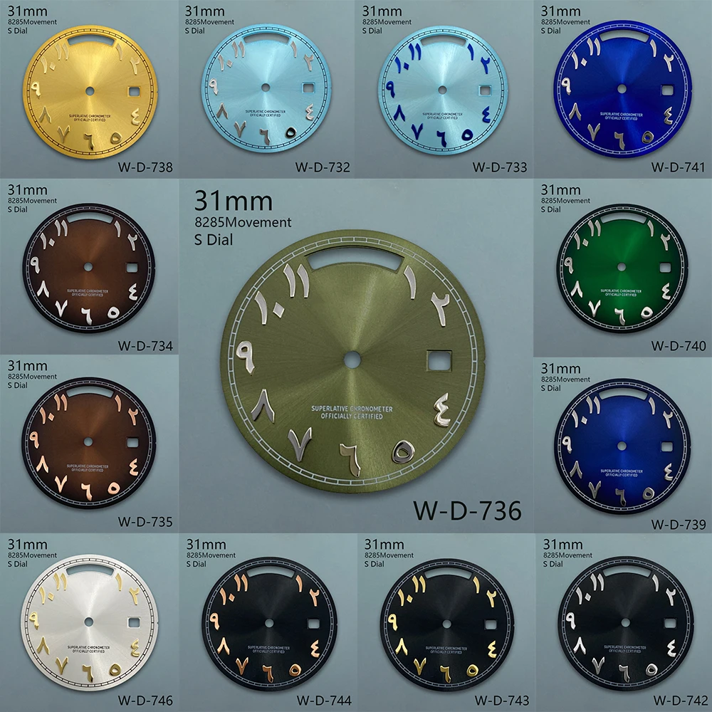 31mm S Logo Dial Day And Date Arabic Numerals Sunray Dial Fit 8285 Movement High Quality Watch Modification Accessories
31mm S Logo Dial Day And Date Arabic Numerals Sunray Dial Fit 8285 Movement High Quality Watch Modification Accessories 