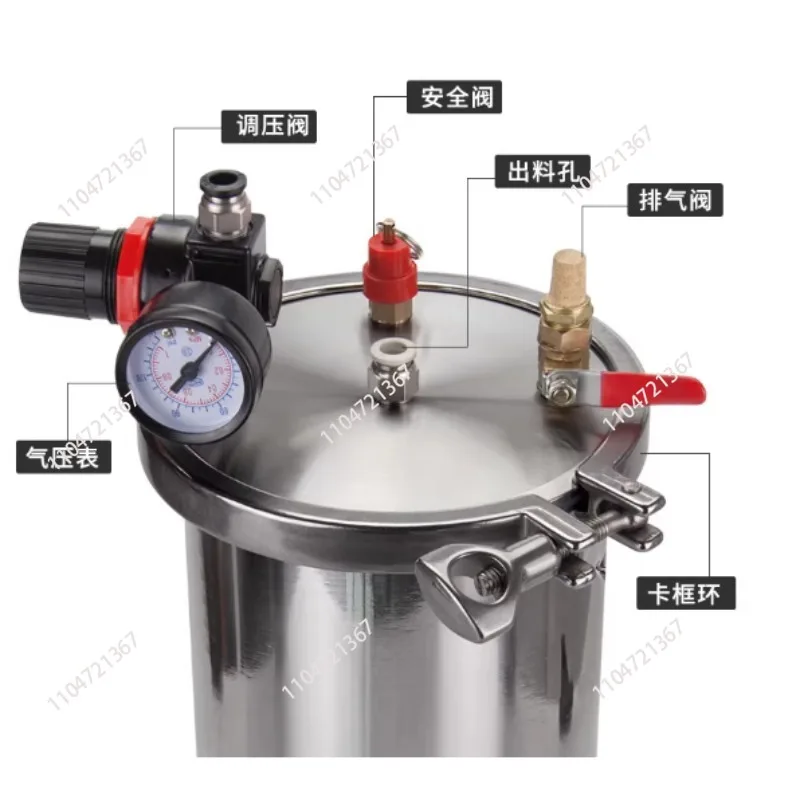 for 2L Dispenser Pressure Tank Stainless Steel Glue Storage Tank Fluid Dispensing Bucket With Safety Valve Pressure Valve 1pcs
for 2L Dispenser Pressure Tank Stainless Steel Glue Storage Tank Fluid Dispensing Bucket With Safety Valve Pressure Valve 1pcs