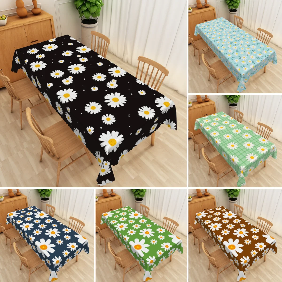 Daisy Flower Printed Table Cloth Waterproof Polyester Spillproof Rectangle Table Cover for Dining Coffee Kitchen Party Decor
Daisy Flower Printed Table Cloth Waterproof Polyester Spillproof Rectangle Table Cover for Dining Coffee Kitchen Party Decor