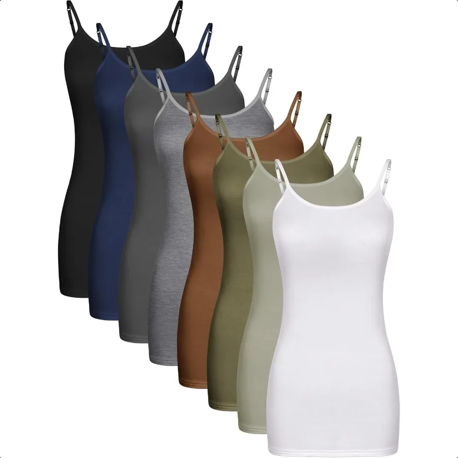 Geyoga 8 Pack Long Tank Tops for Women Long Camisoles Workout Tops Adjustable Spaghetti Strap Women's Camis Undershirts
Geyoga 8 Pack Long Tank Tops for Women Long Camisoles Workout Tops Adjustable Spaghetti Strap Women's Camis Undershirts