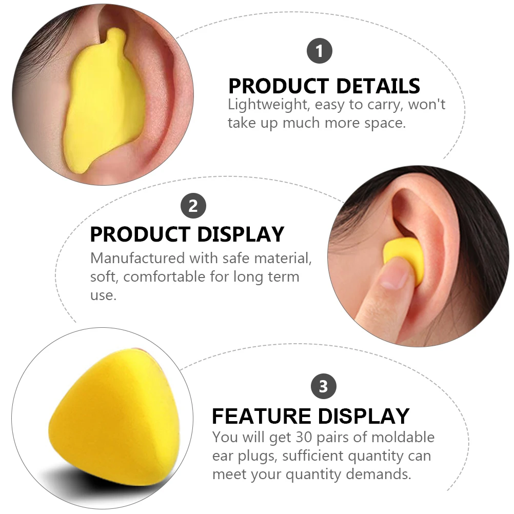 30 Pairs Moldable Ear Plugs Material Noise Canceling Sound Blocking Sleeping Travel Lightweight Comfortable Long Term
30 Pairs Moldable Ear Plugs Material Noise Canceling Sound Blocking Sleeping Travel Lightweight Comfortable Long Term