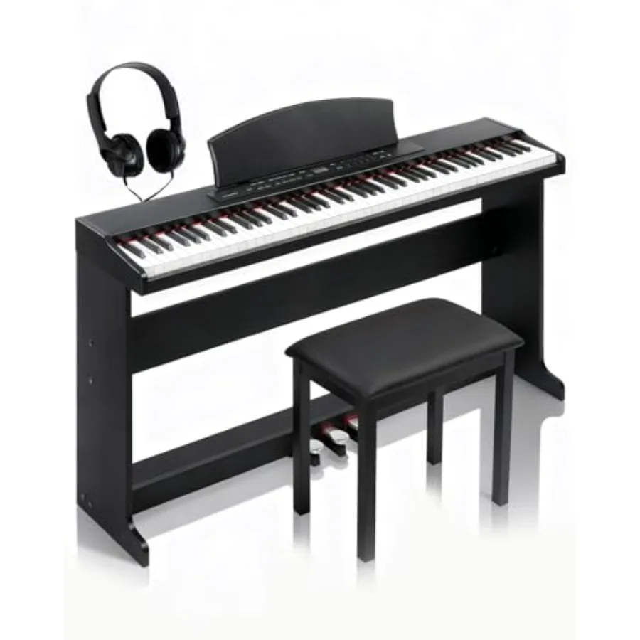 Цифровое пианино на 88 клавиш с 3 регуляторами тембра, MIDI, Bluetooth, полноразмерная клавиатура, электрическое пианино для начинающих, включает наушники и ноты.
Цифровое пианино на 88 клавиш с 3 регуляторами тембра, MIDI, Bluetooth, полноразмерная клавиатура, электрическое пианино для начинающих, включает наушники и ноты.