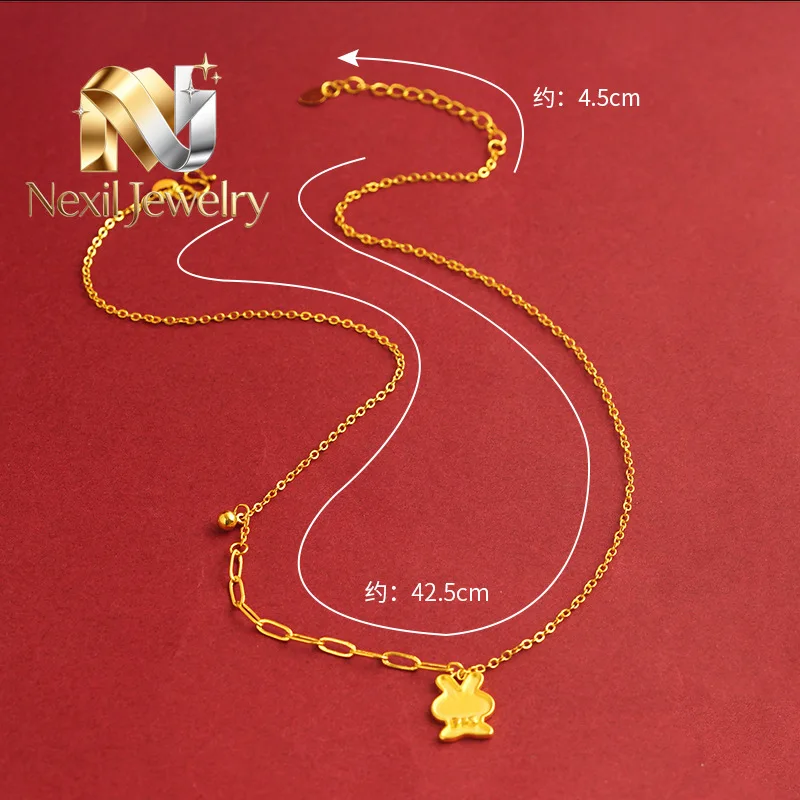 Nexil Jewelry Luxury 24K 9999 Pure Gold real gold Women's cute cartoon cute rabbit bracelet clavicle necklace
Nexil Jewelry Luxury 24K 9999 Pure Gold real gold Women's cute cartoon cute rabbit bracelet clavicle necklace