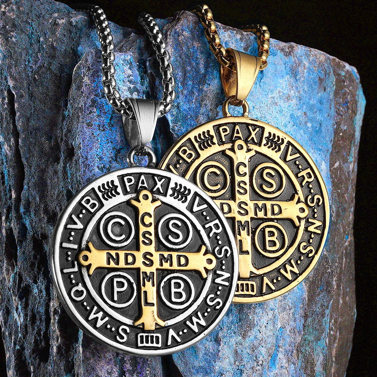 St.Benedict Exorcism Powerful Amulet Men Necklaces Stainless Steel Pendant Chain Women Jewelry Vintage Halloween Gifts Wholesale
St.Benedict Exorcism Powerful Amulet Men Necklaces Stainless Steel Pendant Chain Women Jewelry Vintage Halloween Gifts Wholesale