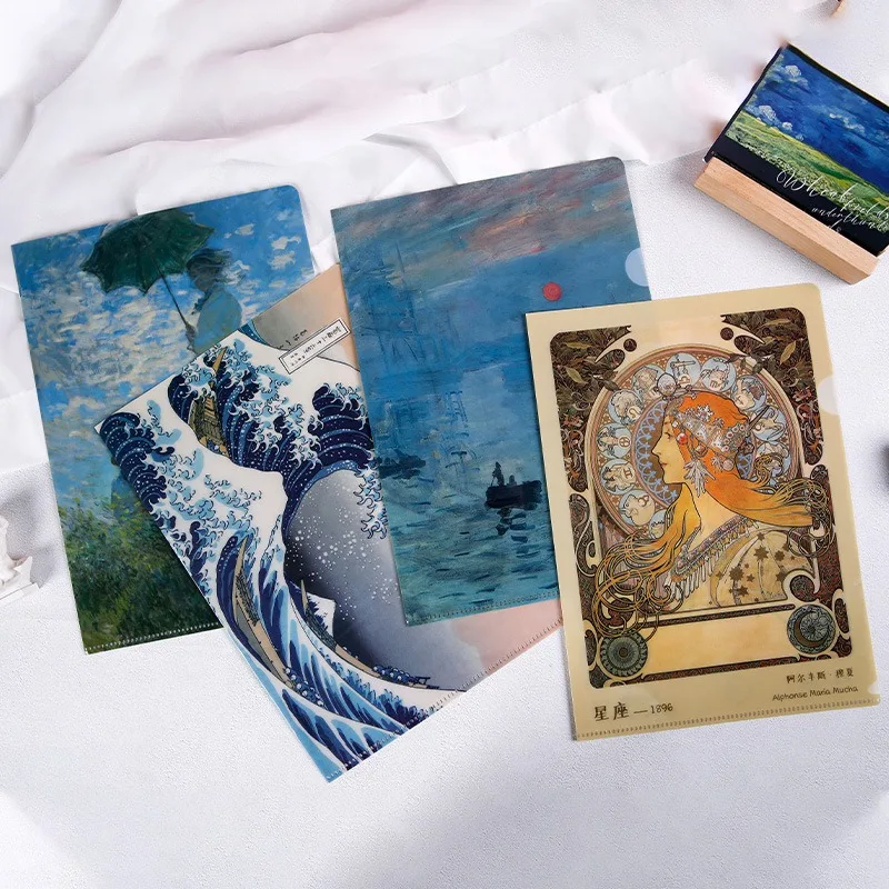 Папка-скоросшиватель L-образная формата А4 для документов с дизайном Моне/Мухи/Катсушика Хокусая, канцелярские товары для школы и офиса
Папка-скоросшиватель L-образная формата А4 для документов с дизайном Моне/Мухи/Катсушика Хокусая, канцелярские товары для школы и офиса