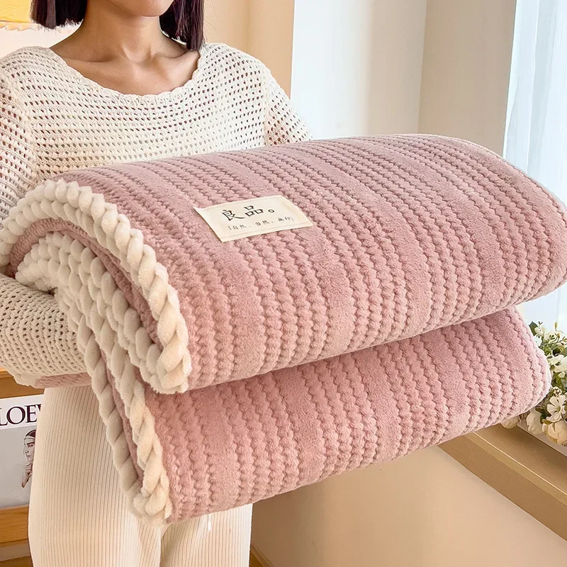 Solid Color Striped Blanket, Home Living Room Sofa Bedroom Decorative Blanket Multifunctional Travel Thicken Warm Throw Blankets
Solid Color Striped Blanket, Home Living Room Sofa Bedroom Decorative Blanket Multifunctional Travel Thicken Warm Throw Blankets