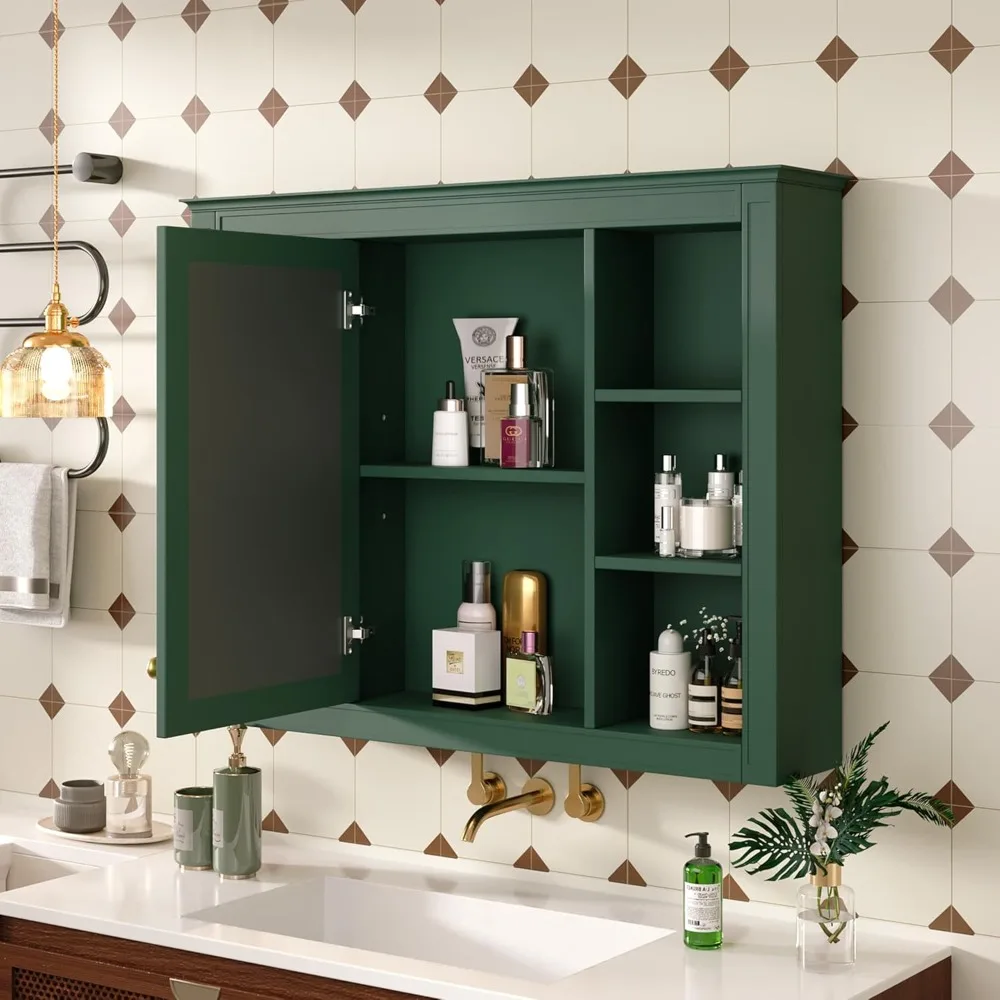 Bathroom Medicine Cabinet with Mirror, Wall Mounted Medicine Cabinet with Single Door and Shelves, Customized
Bathroom Medicine Cabinet with Mirror, Wall Mounted Medicine Cabinet with Single Door and Shelves, Customized