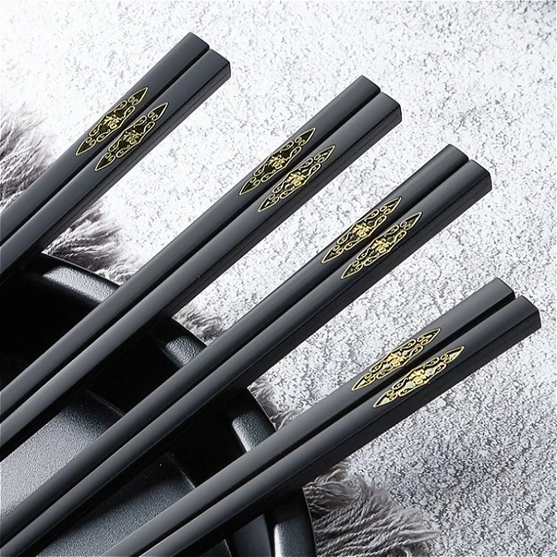 10 Pairs Black Alloy Chopsticks Reusable Durable Home Kitchen Heat-Resistant Tableware Luxury Chopsticks Set Korean Chop Sticks
10 Pairs Black Alloy Chopsticks Reusable Durable Home Kitchen Heat-Resistant Tableware Luxury Chopsticks Set Korean Chop Sticks