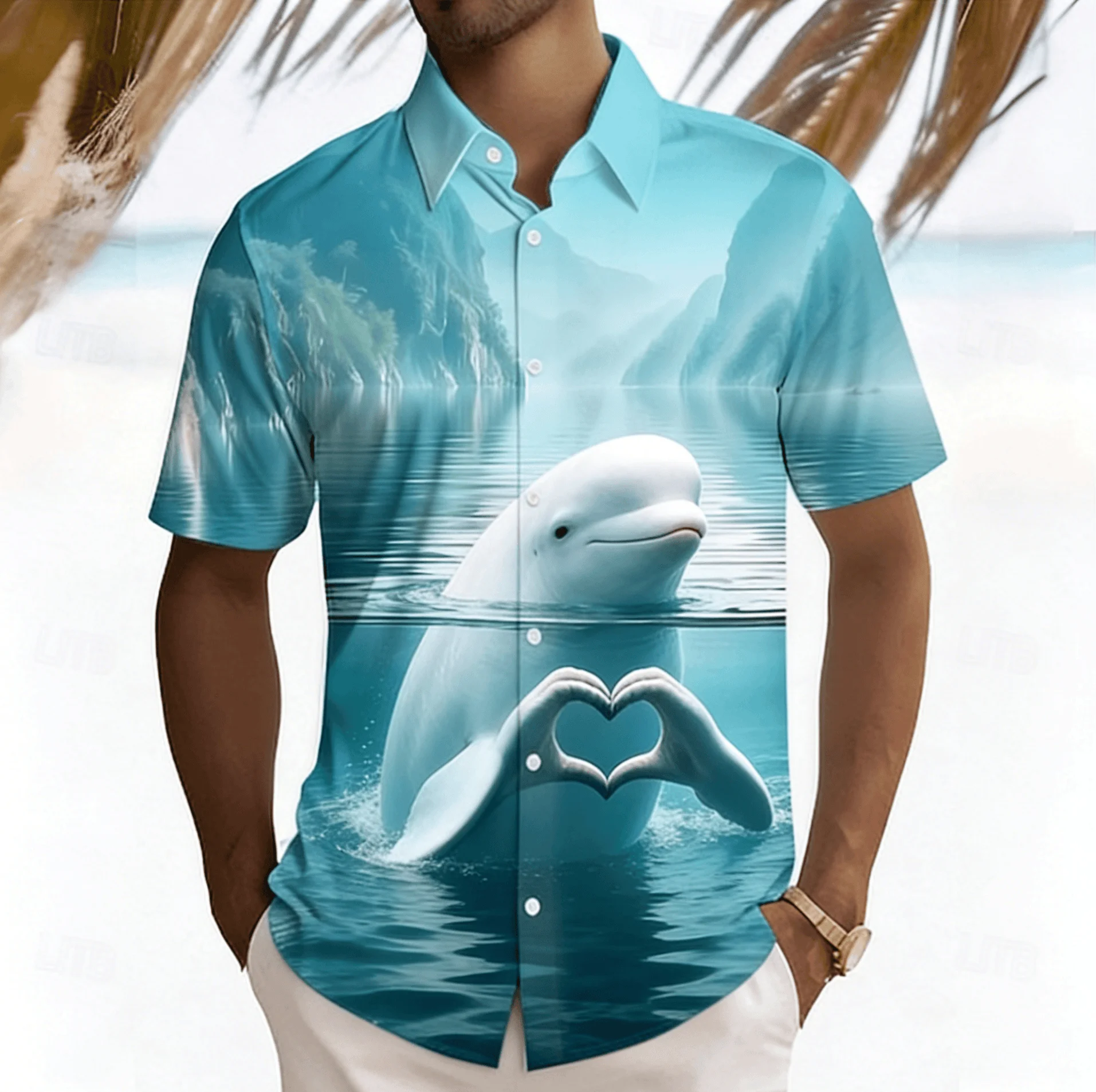 Men's Ocean Heart Hand Print Short Sleeve Shirt, Spring Summer Cute Hawaiian Vacation Blouse, Loose Casual Top
Men's Ocean Heart Hand Print Short Sleeve Shirt, Spring Summer Cute Hawaiian Vacation Blouse, Loose Casual Top
