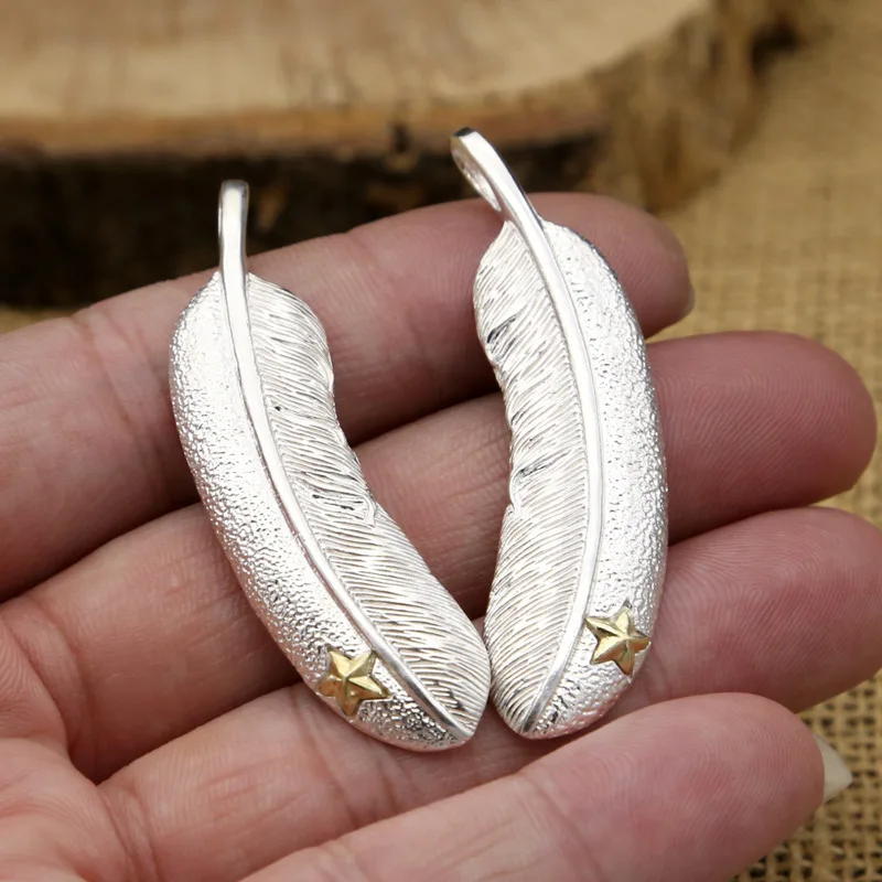 Japanese S925 pure silver jewelry, pure silver men's and women's pendants, Japanese and Korean fashion feather pendants
Japanese S925 pure silver jewelry, pure silver men's and women's pendants, Japanese and Korean fashion feather pendants