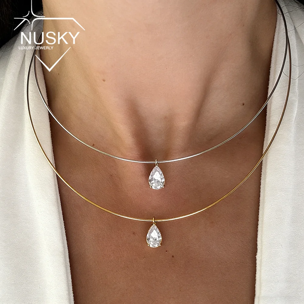 7*9mm Waterdrop Moissanite Pendant Collar Necklace for Women Solitaire Pear Cut Diamond Certified 925 Silver Choker Neck Chain
7*9mm Waterdrop Moissanite Pendant Collar Necklace for Women Solitaire Pear Cut Diamond Certified 925 Silver Choker Neck Chain