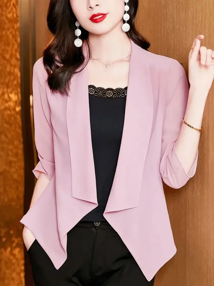 Summer Half Sleeve Chiffon Cardigan Women Open Stitch Irregular Elegant Solid Color Thin Coats Shirts
Summer Half Sleeve Chiffon Cardigan Women Open Stitch Irregular Elegant Solid Color Thin Coats Shirts