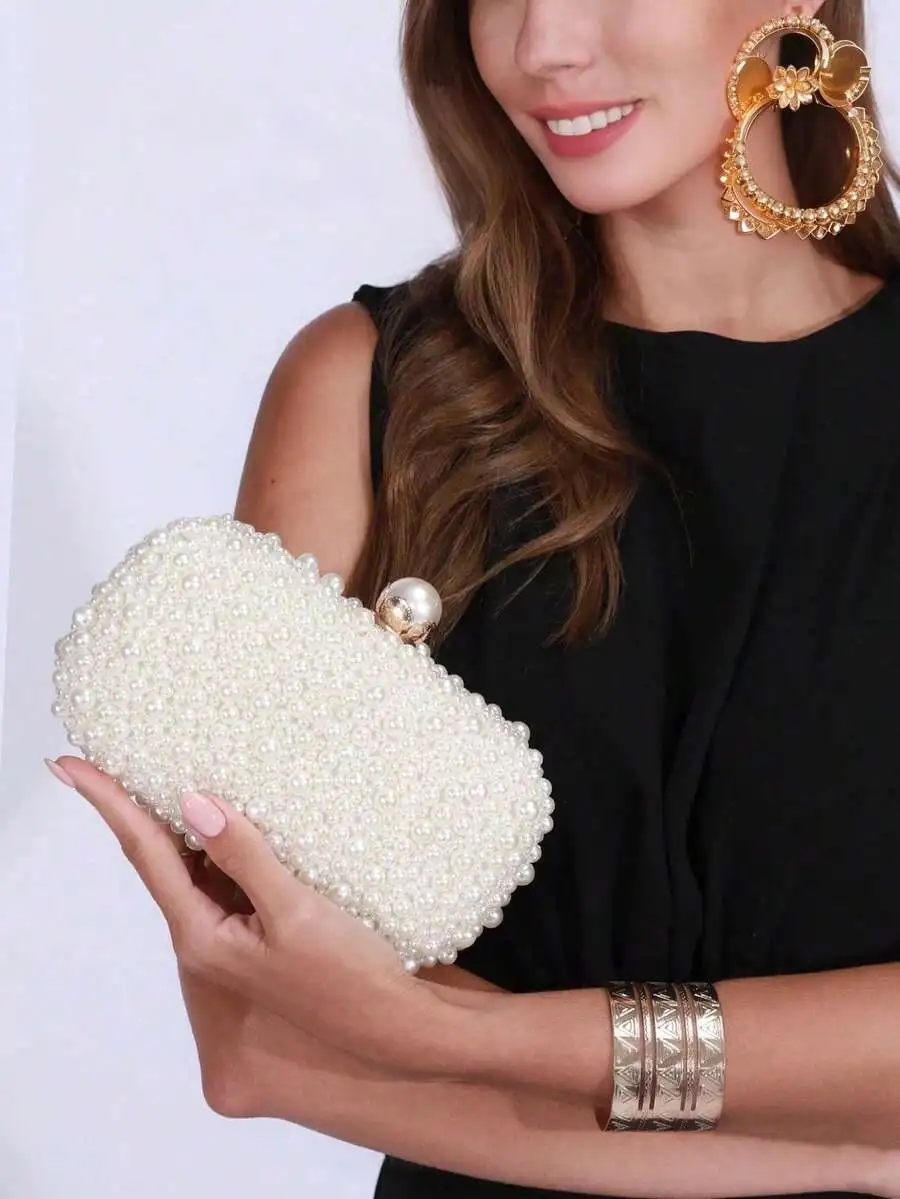 Mini Faux Pearl Beaded Clutch Bag For Evening Party Wedding Prom
Mini Faux Pearl Beaded Clutch Bag For Evening Party Wedding Prom