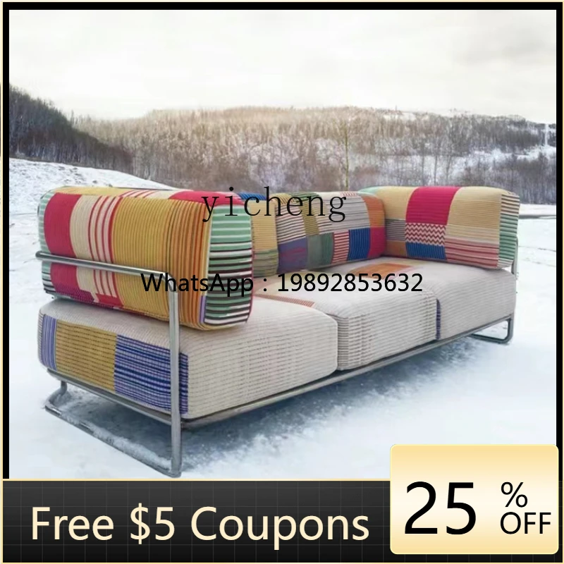 Rainbow sofa medieval stainless steel straight row fabric sofa
Rainbow sofa medieval stainless steel straight row fabric sofa