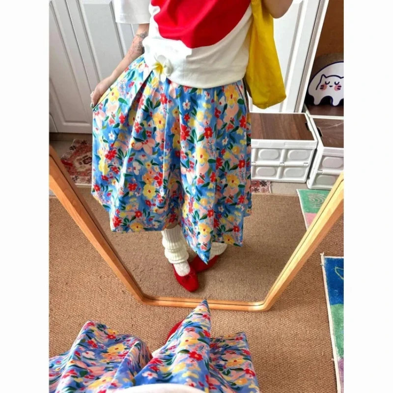 Fashion All-match Flower Print Skirts Y2k High Waist Mid-length Skirt For Women 2025 Summer New Mid-length Faldas Mujer
Fashion All-match Flower Print Skirts Y2k High Waist Mid-length Skirt For Women 2025 Summer New Mid-length Faldas Mujer