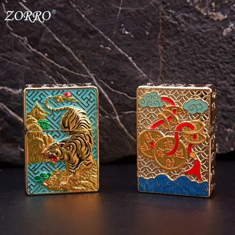 Новая зажигалка ZORRO, персонализированная, модная, благоприятное облако, тигр, ночник, ветрозащитная, высококачественные аксессуары для зажигалки
Новая зажигалка ZORRO, персонализированная, модная, благоприятное облако, тигр, ночник, ветрозащитная, высококачественные аксессуары для зажигалки