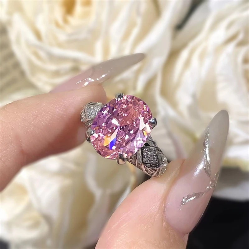 CellaCity Oval Shaped Temperament Argyle Pink Diamond Ice Flower Cutting Ring Luxury And High-end Versatile Bird's Nest Cutting
CellaCity Oval Shaped Temperament Argyle Pink Diamond Ice Flower Cutting Ring Luxury And High-end Versatile Bird's Nest Cutting