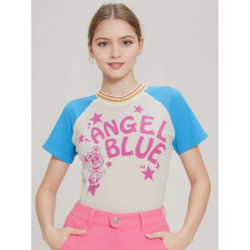 Летняя укороченная футболка с рукавами реглан и принтом в виде цветных блоков, повседневная облегающая женская уличная одежда с буквенным и звездным узором
Летняя укороченная футболка с рукавами реглан и принтом в виде цветных блоков, повседневная облегающая женская уличная одежда с буквенным и звездным узором