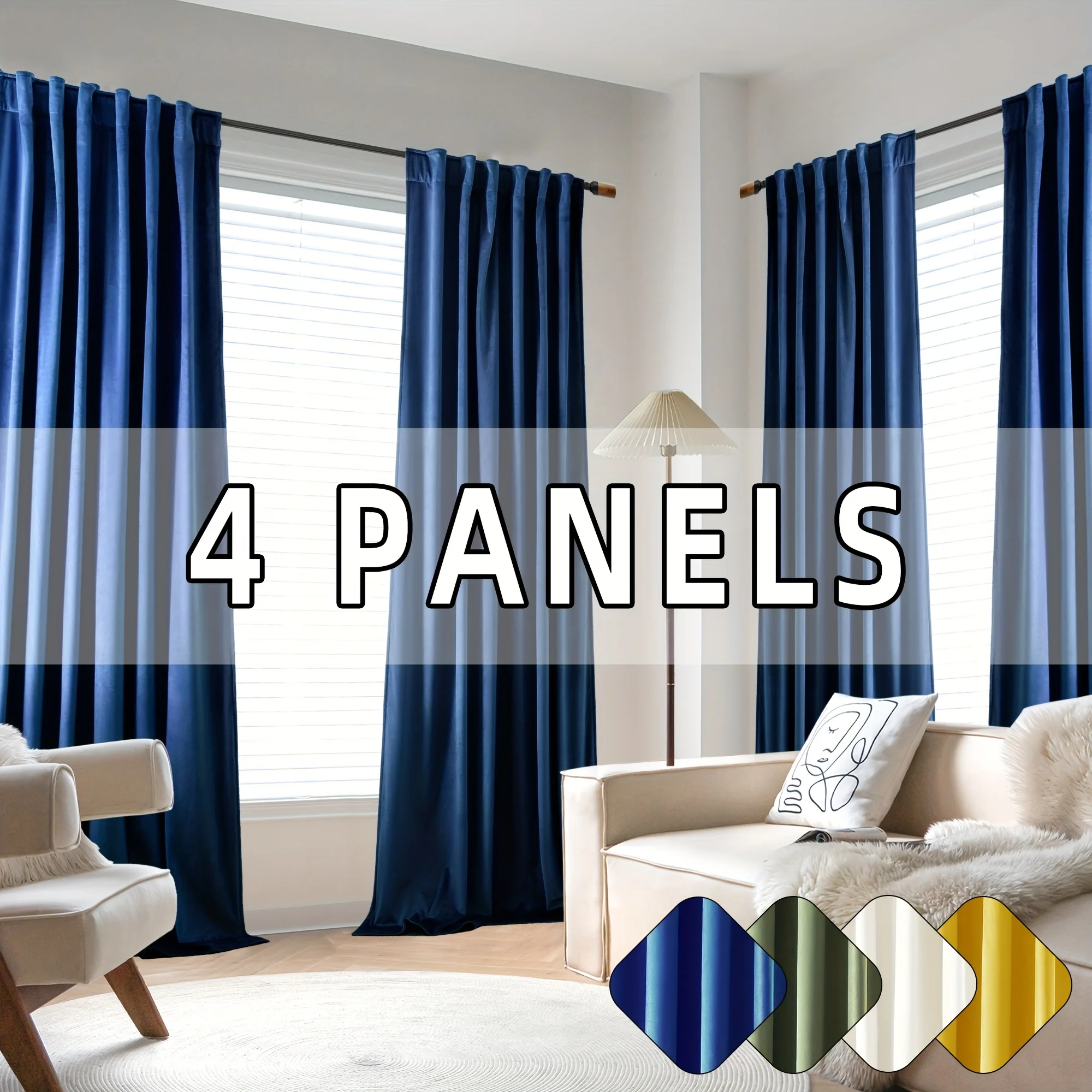 4 Panels Blackout Thermal Insulated Velvet Curtains - Luxury Room Darkening Drapes with Suitable for Living Room & Bedroom, Blac
4 Panels Blackout Thermal Insulated Velvet Curtains - Luxury Room Darkening Drapes with Suitable for Living Room & Bedroom, Blac