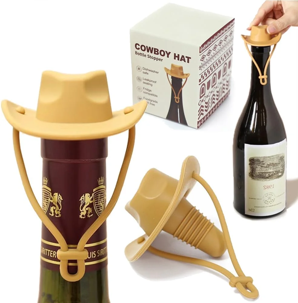 Creative Cowboy Hat Wine Bottle Stoppers Silicone Cap Plug Reusable Wine Cork Champagne Beer Bottle Stopper Kitchen Accessories
Creative Cowboy Hat Wine Bottle Stoppers Silicone Cap Plug Reusable Wine Cork Champagne Beer Bottle Stopper Kitchen Accessories