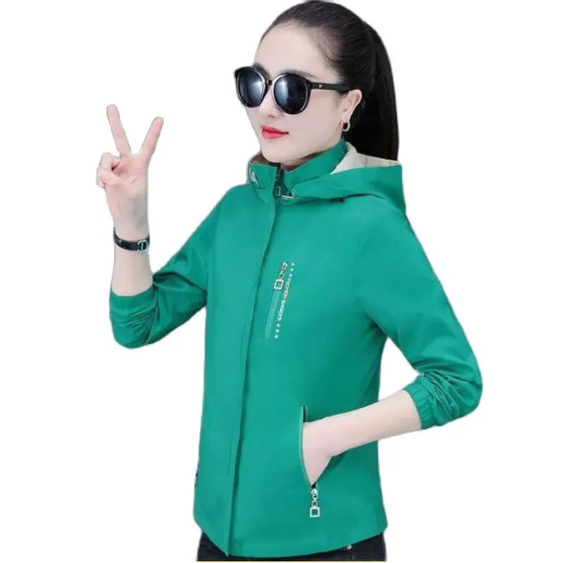 Women Two Side Wear Jacket And Coat 2023 Spring Autumn Loose Printed Hooded Outwear Female Short Windbreaker Tops 440
Women Two Side Wear Jacket And Coat 2023 Spring Autumn Loose Printed Hooded Outwear Female Short Windbreaker Tops 440