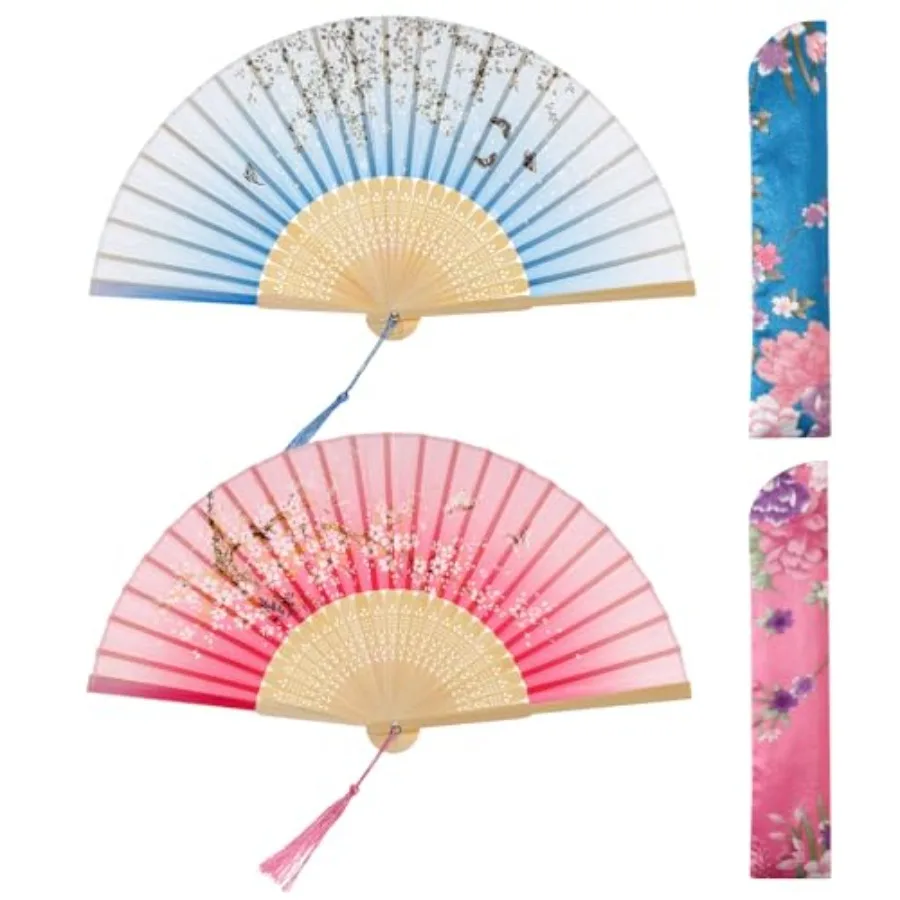 Silk Bamboo Fans with Tassel Small Handheld Folding Fan Chinese Handheld Fan with Fabric Sleeve Music Festival Dance Party Deco
Silk Bamboo Fans with Tassel Small Handheld Folding Fan Chinese Handheld Fan with Fabric Sleeve Music Festival Dance Party Deco