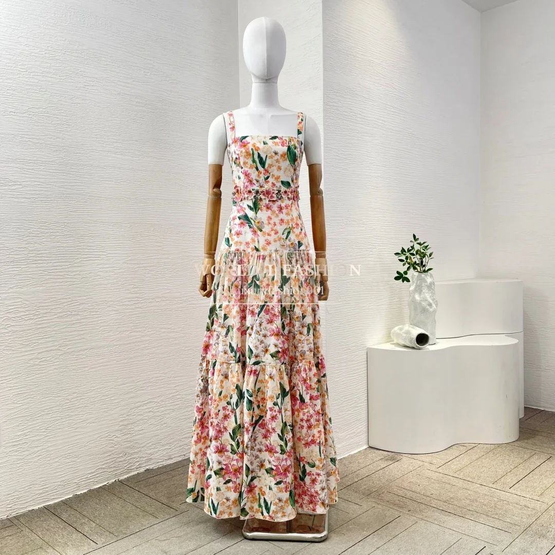 Women's Pink Flower Sleeveless Print Midi Dresses for Holiday High Quality 2025
Women's Pink Flower Sleeveless Print Midi Dresses for Holiday High Quality 2025