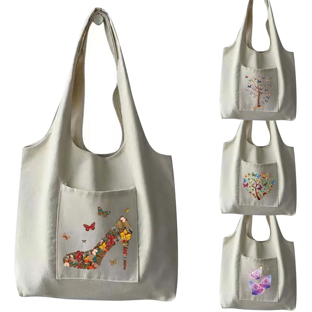 2025 Women Shopping Bag Polyester Canvas Fashion Pattern Shoulder Bag Handbag Foldable Grocery with Pockets Girl Travel Tote Bag
2025 Women Shopping Bag Polyester Canvas Fashion Pattern Shoulder Bag Handbag Foldable Grocery with Pockets Girl Travel Tote Bag