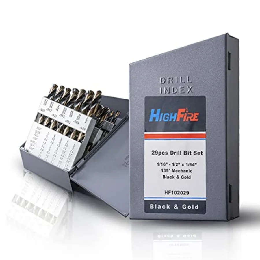 Mechanics Drill Bit Set M2 HSS Heavy Duty Mechanic Drill Bit Kit with Black and Gold 3-Flat Shank Twist Drill Bit Set for Metal
Mechanics Drill Bit Set M2 HSS Heavy Duty Mechanic Drill Bit Kit with Black and Gold 3-Flat Shank Twist Drill Bit Set for Metal