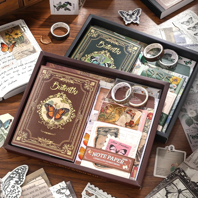 140 Pcs Vintage Butterfly Theme Gift Set Collage Stickers Scrapbooking Material Handmade Diary Album Junk Journal Supplies
140 Pcs Vintage Butterfly Theme Gift Set Collage Stickers Scrapbooking Material Handmade Diary Album Junk Journal Supplies