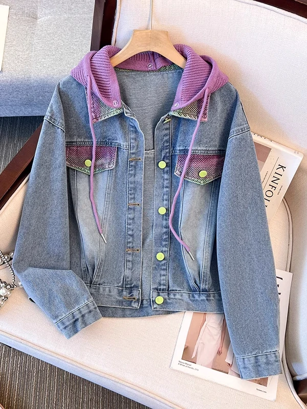 Универсальная джинсовая куртка свободного кроя с капюшоном и цветными вставками для мужчин и женщин, весна-осень, в американском ретро-стиле, ветрозащитная
Универсальная джинсовая куртка свободного кроя с капюшоном и цветными вставками для мужчин и женщин, весна-осень, в американском ретро-стиле, ветрозащитная