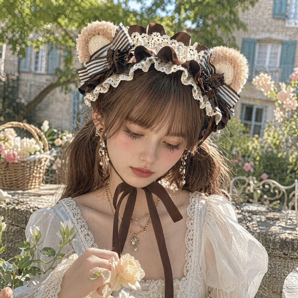 Adjustable Bear Ear Cookies Headband Lace Bow Lace-up Lolita Hair Hoop Sweet Lightweight KC Girl Hair Accessory Hair Styling
Adjustable Bear Ear Cookies Headband Lace Bow Lace-up Lolita Hair Hoop Sweet Lightweight KC Girl Hair Accessory Hair Styling