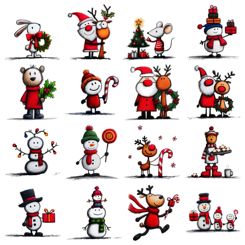 25cm Christmas heat transfer sticker cute deer snowman and Santa Claus cartoon candy sticker ironed on T-shirt DIY holiday gift
25cm Christmas heat transfer sticker cute deer snowman and Santa Claus cartoon candy sticker ironed on T-shirt DIY holiday gift