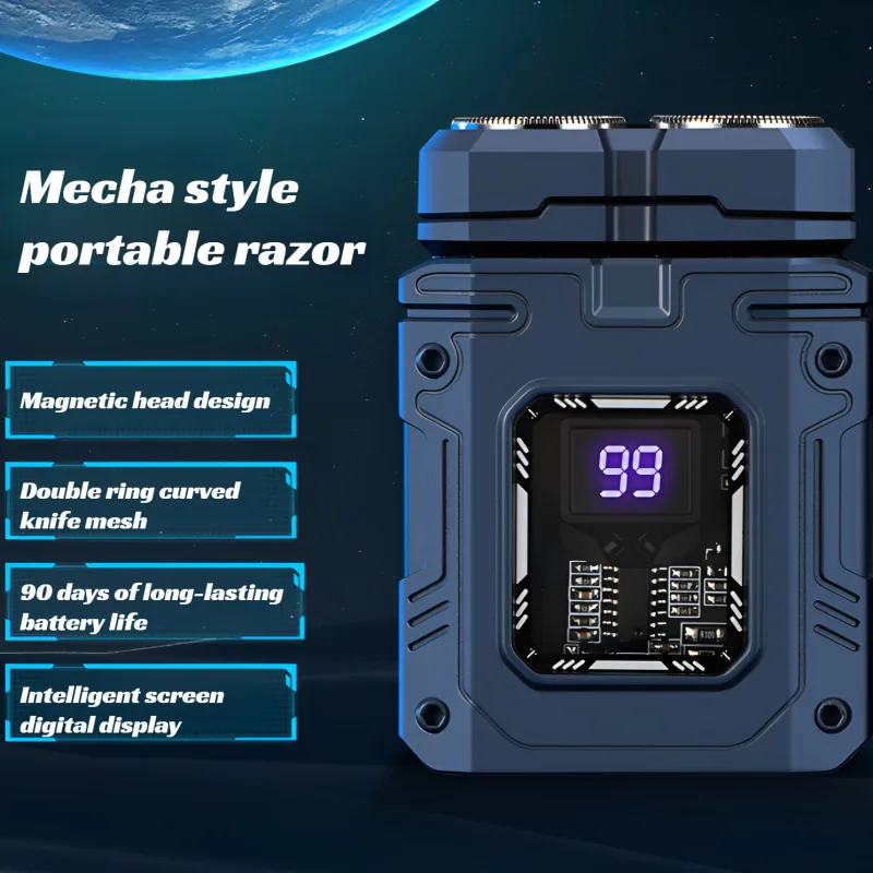 Men's 3D floating dual ring electric shaver TYPE-C charging waterproof intelligent digital display dry wet dual shaving shaver
Men's 3D floating dual ring electric shaver TYPE-C charging waterproof intelligent digital display dry wet dual shaving shaver