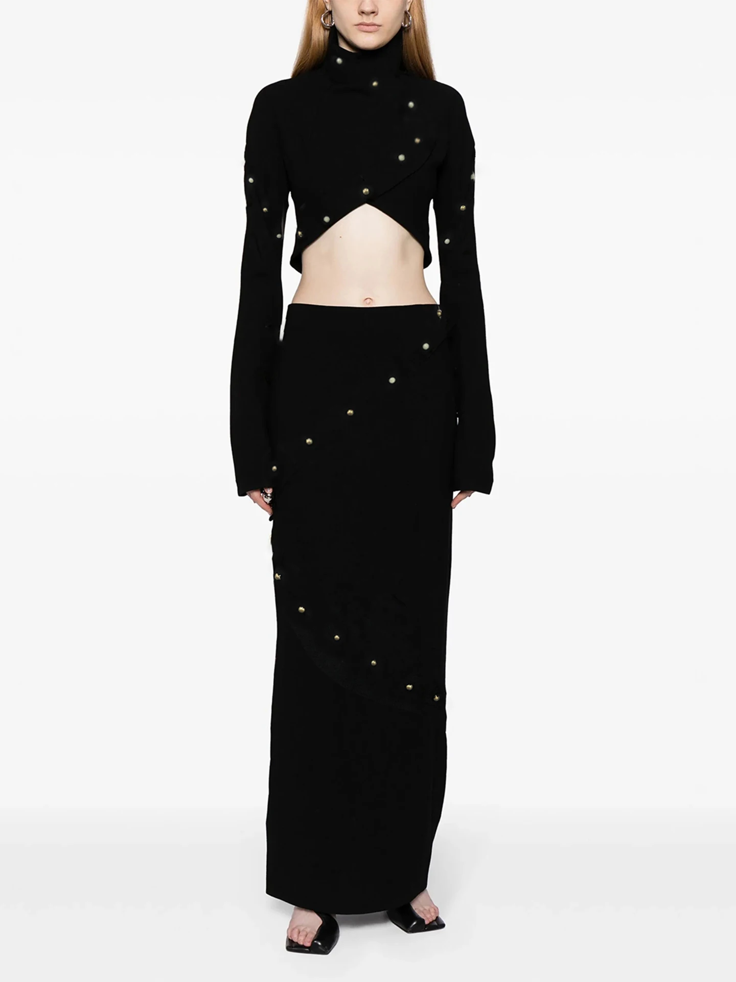 VGH k Sle ort Crop Top And Skirt Set Decorative Buttons Faionable Women's High Waist Midi Skirt Autumn Outfit
VGH k Sle ort Crop Top And Skirt Set Decorative Buttons Faionable Women's High Waist Midi Skirt Autumn Outfit