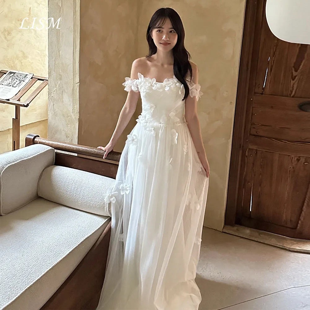 LISM Off Shoulder Korea Wedding Dresses A-Line Photo Shoot Silk Tulle Appliques Elegant Long Bridal Gowns 웨딩드레스 Customized
LISM Off Shoulder Korea Wedding Dresses A-Line Photo Shoot Silk Tulle Appliques Elegant Long Bridal Gowns 웨딩드레스 Customized