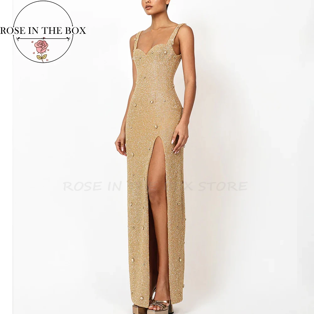 ROSEINTHEBOX Gold Crystal Evening Dresses 2025 for Women Sweetheart Sleeveless Long Maxi Dress with Slit Formal Gown Customized
ROSEINTHEBOX Gold Crystal Evening Dresses 2025 for Women Sweetheart Sleeveless Long Maxi Dress with Slit Formal Gown Customized
